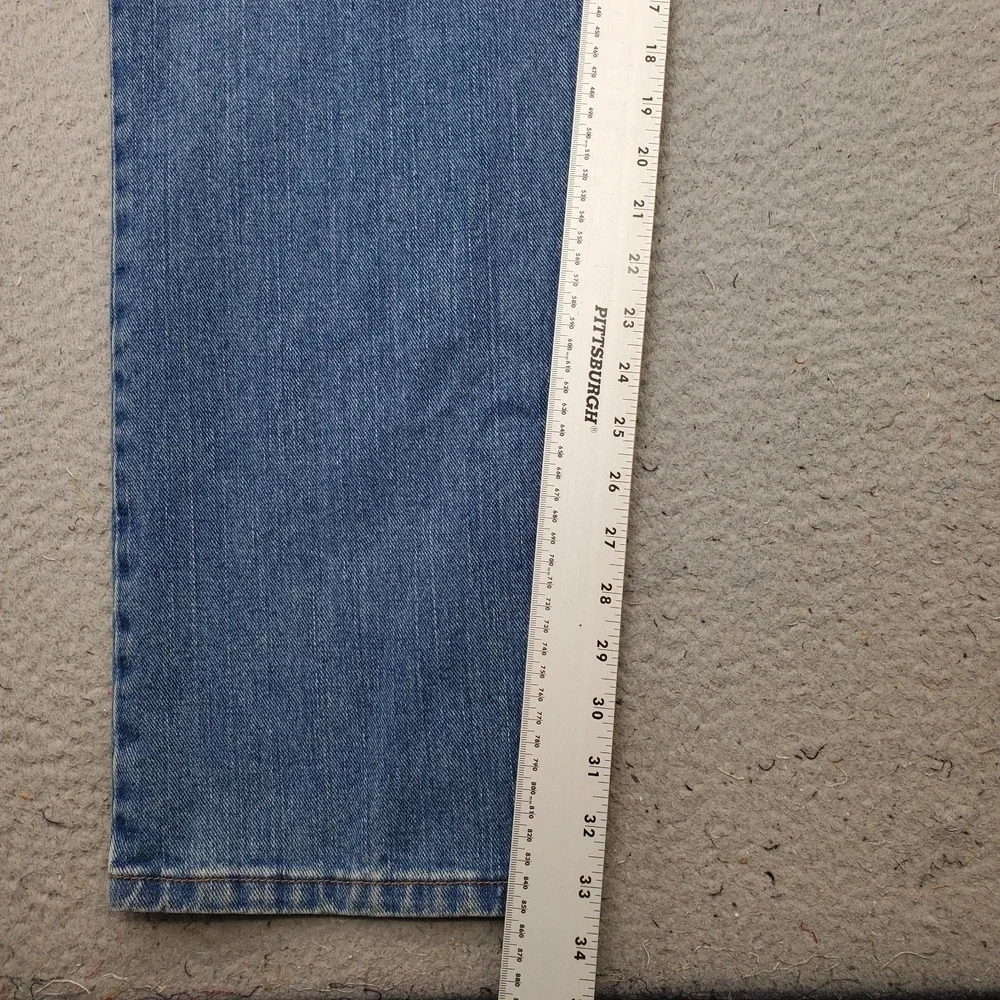 Lee Pepperstone Jeans Mens 44x34 Blue Denim Regular Fit Straight Leg Black Tab